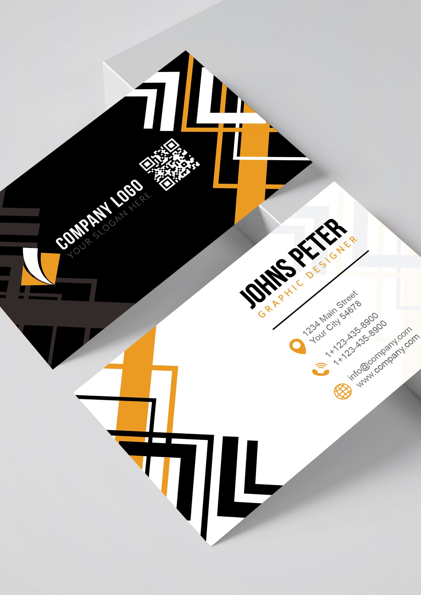 Clean Corporate Business Card Template Black